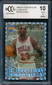 1996-97 Stadium Club Class Acts Refractor Michael Jordan/Stackhouse #CA1 SP BGS - Picture 1 of 2