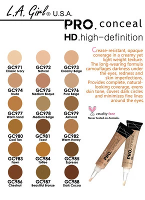 LA Girl HD Pro Conceal / 18 pcs SET / GC971~GC988 - Image 1 of 2
