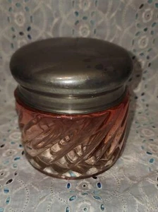 Vintage Baccarat Crystal Rose Tiente Bambous Swirl Lidded Jar - Picture 1 of 8
