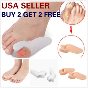 2pcs Silicone Gel Big Toe Separator Corrector Orthotics Straightener Bunion - Picture 1 of 11