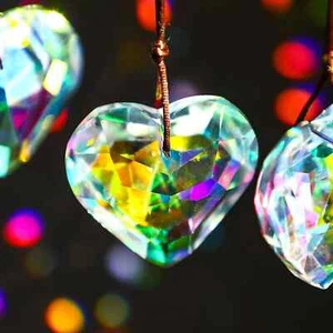 45MM Heart Suncatchers Pendant Crystal Prism Rainbow Maker Window Hanging Decor - Picture 1 of 5