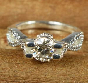 Champagne Round Cut Diamond Solitaire 1.38 Ct Certified Women Engagement Ring - Picture 1 of 7