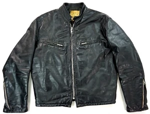 DEERSKIN US Vintage Cafe Racer Harley Biker Motorrad Lederjacke 50 M-L - Bild 1 von 4