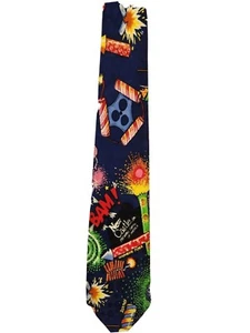Vintage 1992 Nicole Miller Comic 100% Silk Necktie Collectible 90s - Picture 1 of 5