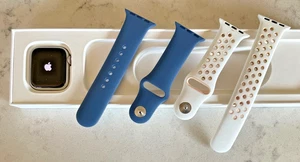 Apple Watch SE 40mm A2353 Silver Aluminum CEL 32GB Blue S/M White/Brown M/L - Picture 1 of 10