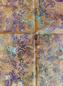 Batik Piante Metallizzate Multicolore Tessuto Floreale 18 x 44" - Foto 1 di 2