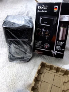 NIB BRAUN 12-cup BREWSENSE COFFEE MAKER black + BONUS Thermal Cup /Orig pd $99 - Picture 1 of 11
