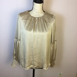 NUEVO CON ETIQUETAS Blusa Cece Top Talla S Mujer Champagne Florencia Rosa Manga Larga Forrada con Volantes - Imagen 1 de 19