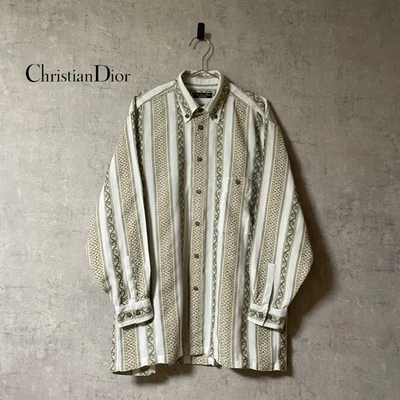 Camisa Christian Dior Blanca Multi Algodón Estampado Tribal Talla M Para Hombre Foto 1 de 4