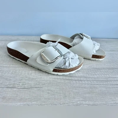 Sandalia Birkenstock Mujer Madrid Hebilla Grande Blanca Talla 38 NUEVA SIN CAJA Foto 1 de 4