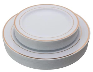 Reflective Plastic Plates-60 Peices Premium Heavyweight Plastic Dinnerware 30... - Picture 1 of 3