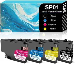 SP01 SP1 Hochleistungs-Sublimationstintenpatrone 4er-Pack BK CMY SP-1 Stoffdruck - Bild 1 von 4