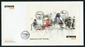 Guernsey FDC Beethoven´s 250. Birthday BTHVN 2020 First Day Cover Ersttagsbrief - Picture 1 of 3
