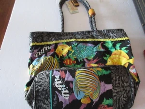 Paul Brent Bolso de Playa Junto al Mar con Peces Tropicales Cremallera Correas de Hombro Nuevo con Etiquetas - Imagen 1 de 5