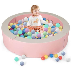 44.5" x 10" Baby Ball Pit Detachable Foam Ball Pit w/ 50 Colorful Ocean Balls - Picture 1 of 8