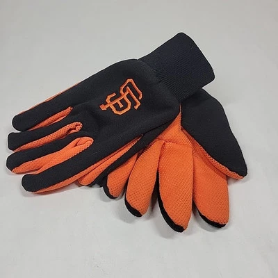San Francisco Giants Gloves MLB Two tone Utility Textured Work Black Orange - Image 1 of 4