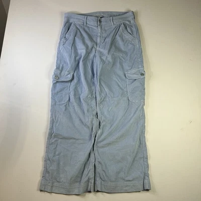 American Eagle стрейч размер 14 супер высокая посадка мешковатые широкие ноги грузовой вельветовый синий - Изображение 1 из 4