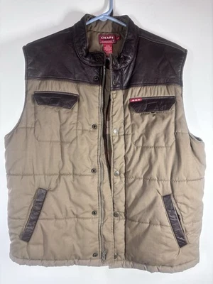 Vintage Men’s Chaps Woodsman Rancher Style Plaid Lined Vest Size Large - Image 1 of 4