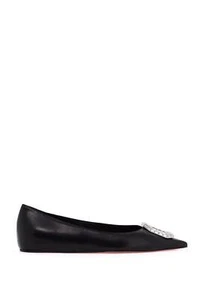 Ballerinas AMINA MUADDI Woman Tg. 7 US CAMELIAFLATNAPPA BLACK Black - Picture 1 of 3