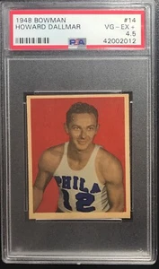 1948 Bowman Basketball Card #14 HOWARD DALLMAR Philadelphia Warriors PSA 4.5 - Picture 1 of 2