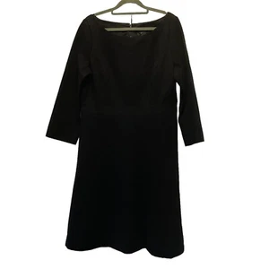 J. Crew Fit and Flare Sheath Dress Stretch Ponte A-Line Black Women’s Size 14 - Picture 1 of 6