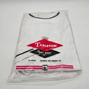 Vintage Tarleton Knit Shirt XL Mens White 100% Cotton Washable Correct Fit - NOS - Picture 1 of 6