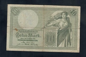 GERMANY 10 MARK 1904 PICK # 9b FINE+. - Picture 1 of 2