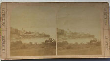 Switzerland Swiss The Castle Of Spiez Photo Stereo Paper Vintage to The 1870