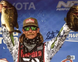SETH FEIDER SIGNED 8x10 PHOTO BASSMASTER ELITE SERIES FISHING LEGEND BECKETT BAS - Picture 1 of 2