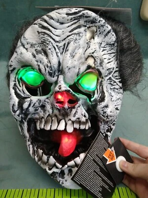 NWT Light Up Zombie Skull Unisex Mask. One Size Fits All  - Image 1 of 4