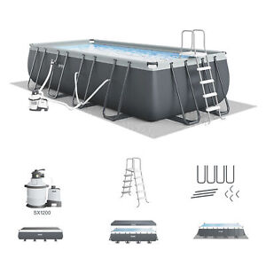 Intex 18' x 9' x 52" Ultra XTR Rectangular Frame Swimming Pool Set with Pump