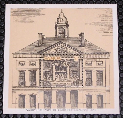 Samoa 570 Souvenir Sheet George Washington MNH Cover