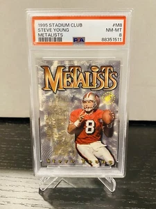 1995 STADIUM CLUB METALISTS STEVE YOUNG #M8 PSA 8 49ers - Picture 1 of 2