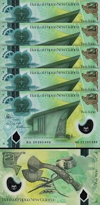 Papua New Guinea 2 Kina 2020, UNC, 5 Pcs LOT, Consecutive, Polymer, P-50b - Image 1 of 4