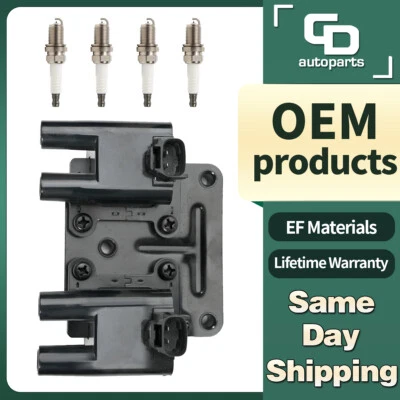 Bobina de encendido UF698 + 4 bujías para Chevrolet Optra 2004 2005 2006 2007 2,0 L Foto 1 de 4