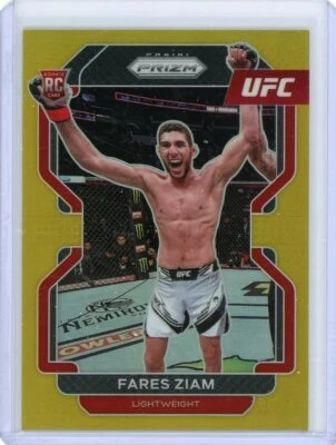 2022 Panini Prizm UFC Gold Prizm Rookie #143 Fares Ziam #05/10 - Image 1 of 2