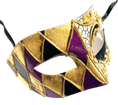 Venetian Purple Eye Mask Halloween Masquerade Ball Steampunk Luxury Eye Mask - Image 1 of 4