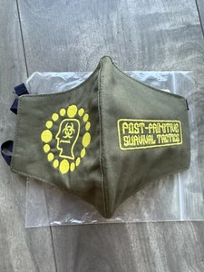 NEW Brain Dead Biohazard Green Embroidered Face Mask Survival With Tie Strings - Picture 1 of 5