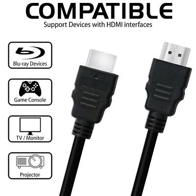 Premium HDMI Cable 12FT Bluray 3D DVD PS4 PS5 HDTV LCD 1080P 4K HDMI Cord 1.5M - Image 1 of 4