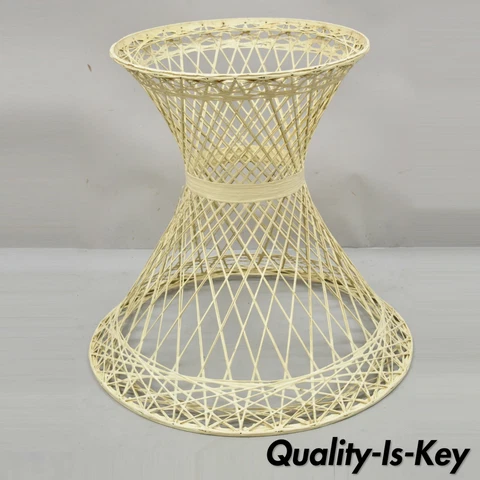 Russell Woodard Woven Fiberglass Mid Century Round Pedestal Dining Table Base Cover