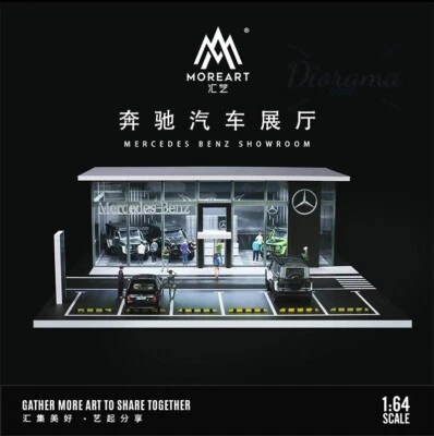 Diorama 1/64 City Car Showroom Modelo Iluminación LED Coche Garaje Escena Modelo Pantalla Foto 1 de 4