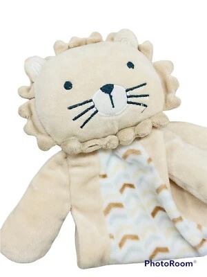 Chick Pea Brown Lion Security Blanket Lovey Baby Boy Unisex Plush Flat Tan White - Image 1 of 4