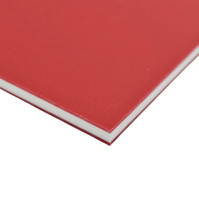 BuyPlastic ColorCore Hoja de Plástico 1/4" x 24" x 48" Rojo-Blanco-Rojo Foto 1 de 4