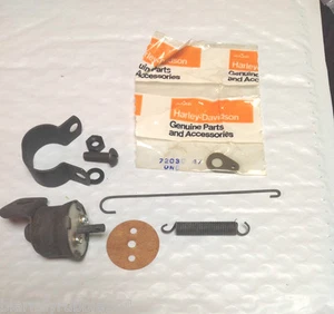 Kit de interruptor de luz de freno de lujo Harley Hummer 1948-1962 con clip de resorte y montaje - Imagen 1 de 5
