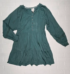 Knox Rose Green Tiered Tunic Dress Medium - Picture 1 of 4