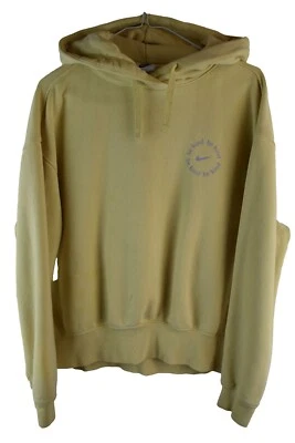 Nike Womans Graphic print hooded Yellow Sweatshirt Size S Oversized gym Running - Image 1 of 4