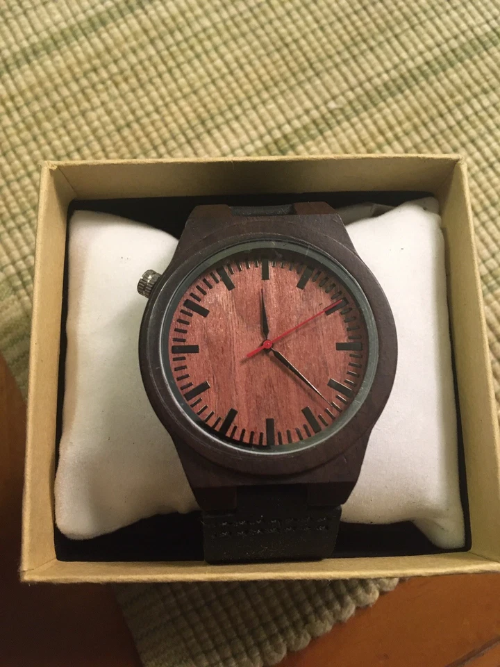 Bamboo Wood Leather Watch  - Image 1 of 2