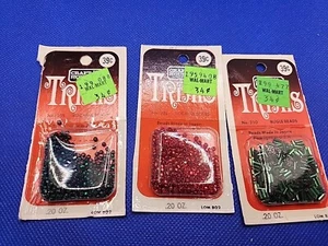 Vintage Rocaille And Bugle Beads Green/Red Craft House Design Trims Set Of 3 - Picture 1 of 5