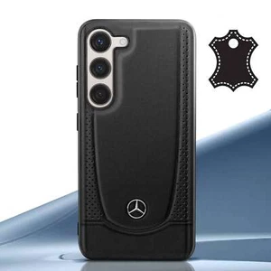 Mercedes Case for Samsung Galaxy S23 Genuine Leather Raised Edges - Picture 1 of 5