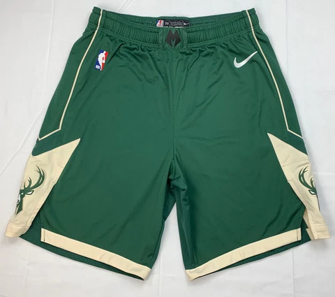 Milwaukee Bucks Shorts Authentic Team Issue Game Worn Donte DiVincenzo NBA Nike Cover